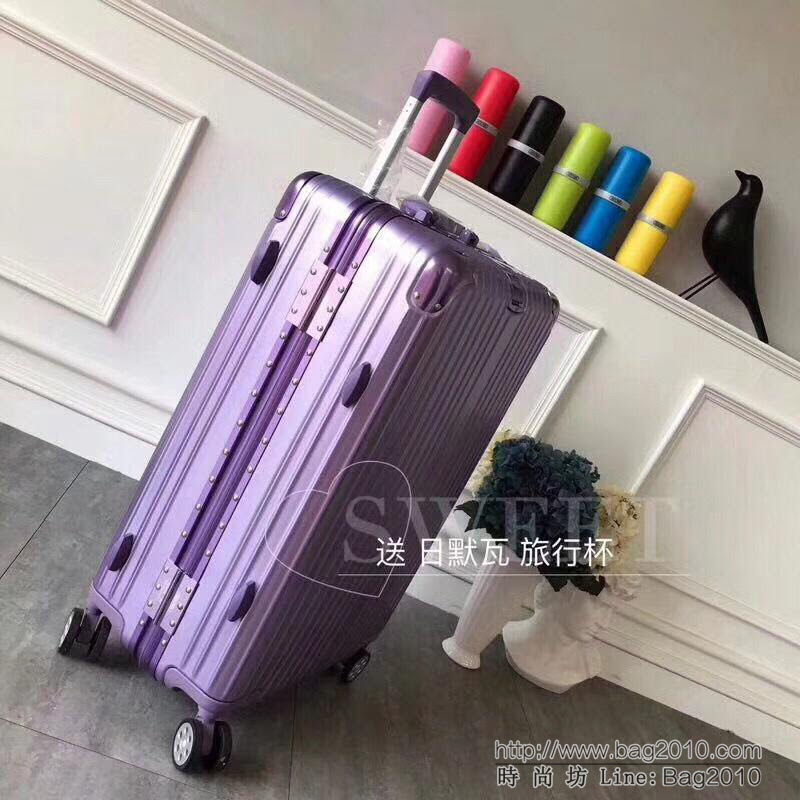 RIMOWA日默瓦 經典款拉杆箱 pc配鋁鎂合金邊框 代工廠生產 靜音萬向輪 無極拉杆拉箱  xbt1076